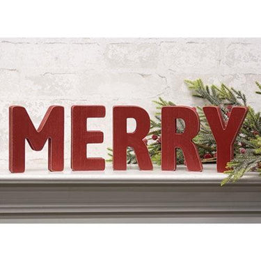 5 Set MERRY Wooden Letters - The Fox Decor